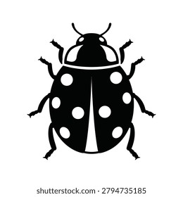Ladybug insect icon with wildlife creature silhouette isolated entomology