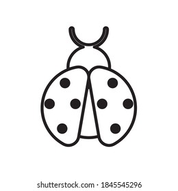 diseño de imagen vectorial del estilo de línea de insectos de ladybug