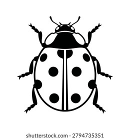 Ladybug insect minimalist vector icon with wildlife silhouette minimalist