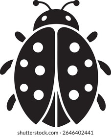 Ladybug Insect Silhouette Icon for Nature, Garden, and Good Luck Themes