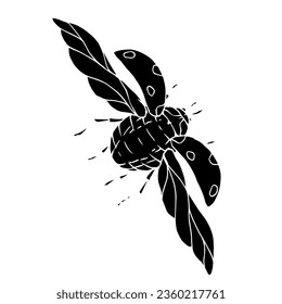 Ladybug insect silhouette. Vector graphics.