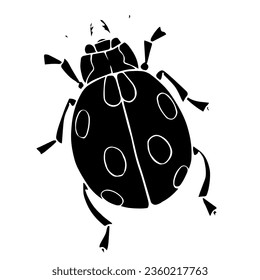 Ladybug insect silhouette. Vector graphics.