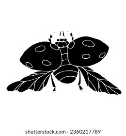 Silhouette de insectos de cochinillo. Gráficos vectoriales.