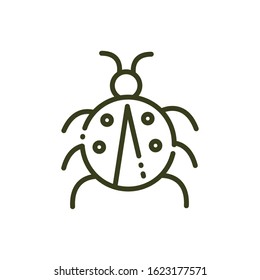 ladybug insect wildlife nature line design vector illustration