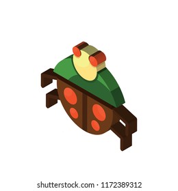 Ladybug isometric left top view 3D icon