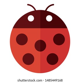 Ladybug (ladybird) flat vector icon illustration