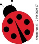 Ladybug Ladybird Good Luck Lucky Charm Outdoor Critter Plant Flowers Backyard Illustration Doodle Flat Icon Drawing