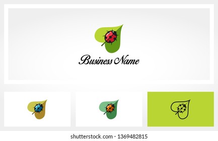 Ladybug Ladybird Leaf Logo