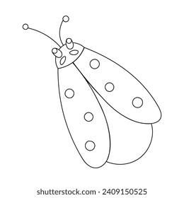 Ladybug or ladybird simple flat design red and black. Vector illustration isolated on white background