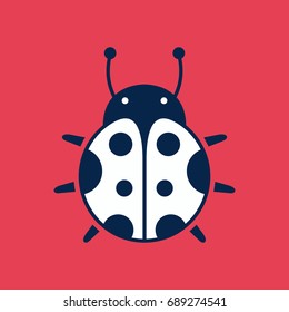 Ladybug. Line and color design. Vector illustration for kids.