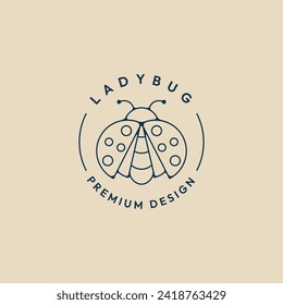 ladybug line logo vector icon illustration design graphic template