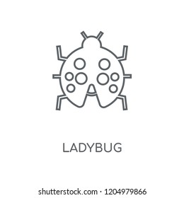 Ladybug linear icon. Ladybug concept stroke symbol design. Thin graphic elements vector illustration, outline pattern on a white background, eps 10.