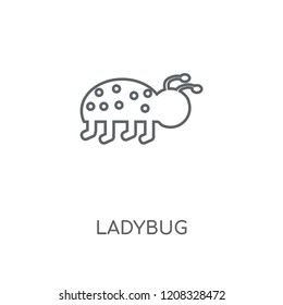 Ladybug linear icon. Ladybug concept stroke symbol design. Thin graphic elements vector illustration, outline pattern on a white background, eps 10.