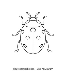 Ladybug linear icon. Thin line illustration isolated on white background.
