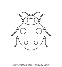 Ladybug linear icon. Thin line illustration isolated on white background.
