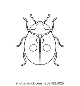 Ladybug linear icon. Thin line illustration isolated on white background.