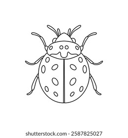 Ladybug linear icon. Thin line illustration isolated on white background.