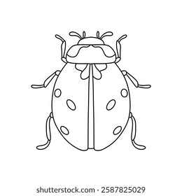 Ladybug linear icon. Thin line illustration isolated on white background.