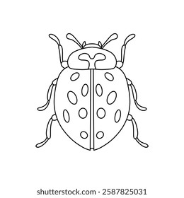 Ladybug linear icon. Thin line illustration isolated on white background.