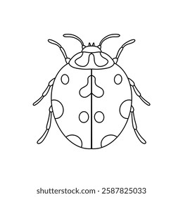 Ladybug linear icon. Thin line illustration isolated on white background.