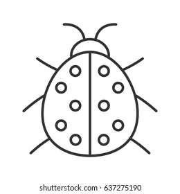 Ladybug linear icon. Thin line illustration. Ladybird contour symbol. Vector isolated outline drawing