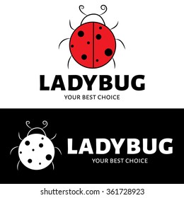 Ladybug logo. Black and red options. Brand  logotype.