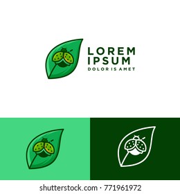 Ladybug logo design template vector illustration