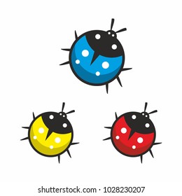 Ladybug logo icon on white background. Vector
