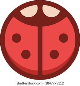 ladybug logo illustration, circle shape ladybird