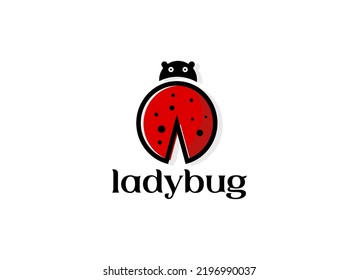 Ladybug logo on white background. Ladybug logo design template.