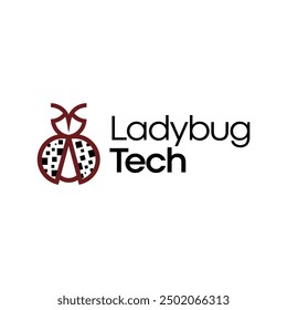 ladybug logo with technology concept and modern design