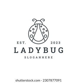 ladybug logo vector icon illustration hipster vintage retro .