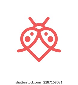 Ladybug mit einfachem Logo für die Liebeslinie