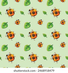Ladybug In Luck Seamless Vector Pattern Design