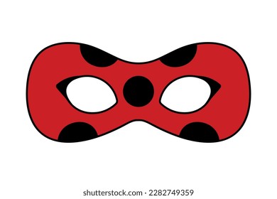 ladybug mask, ladybird carnival masque template for kids, vector decorative element