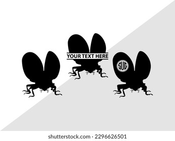 Ladybug Monogram Vector Illustration Silhouette