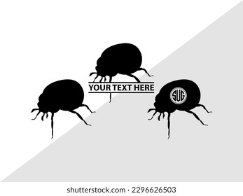 Ladybug Monogram Vector Illustration Silhouette