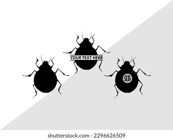 Ladybug Monogram Vector Illustration Silhouette