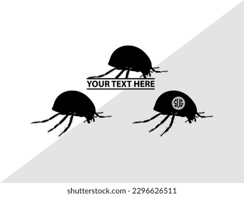 Ladybug Monogram Vector Illustration Silhouette