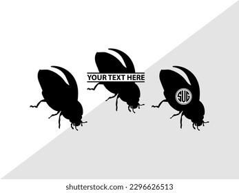 Ladybug Monogram Vector Illustration Silhouette