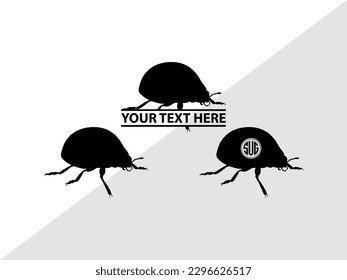 Ladybug Monogram Vector Illustration Silhouette