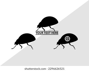 Ladybug Monogram Vector Illustration Silhouette