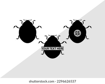 Ladybug Monogram Vector Illustration Silhouette