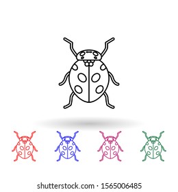 Ladybug multi color icon. Simple thin line, outline vector of insect icons for ui and ux, website or mobile application