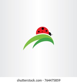 Ladybug On Leaf Logo Icon Vector Element