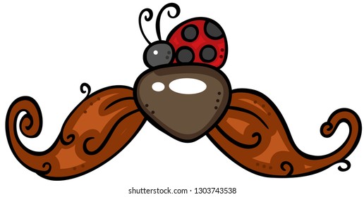 Ladybug on moustache