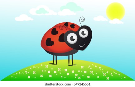 ladybug on the summer field