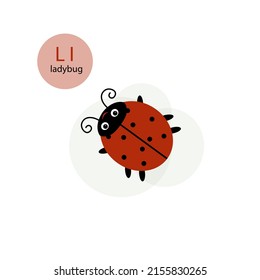 ladybug on white background. animal vector illustration