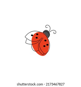Ladybug on a white background. Vector graphics.