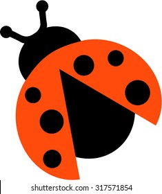 Ladybug with open wings